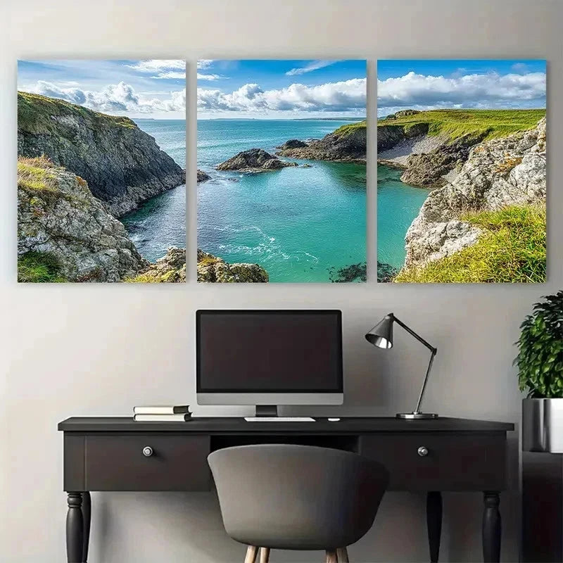 3pcs Daymer Bay Souvenir North Perfect Wall Art Set Canvas Framed 50x70cm - High Quality Print 100% Australian Made Wall Canvas Ready to Hang - Bella Home Decor