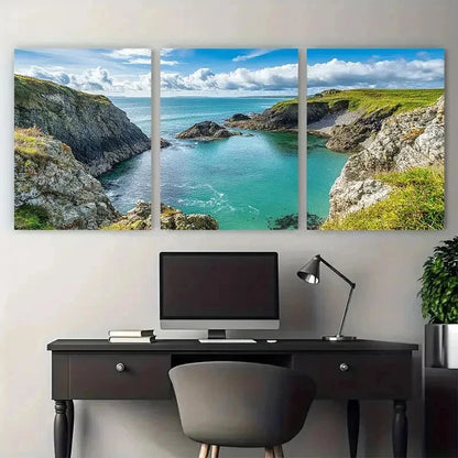 3pcs Daymer Bay Souvenir North Perfect Wall Art Set Canvas Framed 50x70cm - High Quality Print 100% Australian Made Wall Canvas Ready to Hang - Bella Home Decor