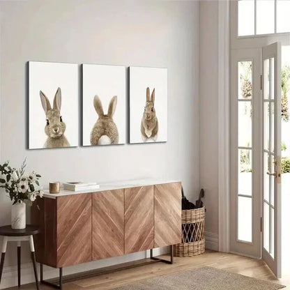 3pcs Modern & Classic Set of Rabbit Tail  Wall Art Set Canvas Unframed - High Quality Print 100% Australian Made Wall Canvas