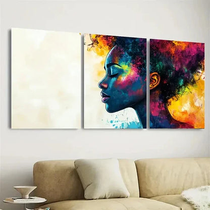 3pcs Features Colorful Graffiti Art of Women Wall Art Set Canvas Unframed - High Quality Print 100% Australian Made Wall Canvas - Bella Home Decor