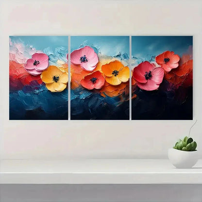 3pcs Botanical Print Classic Flowers A   Wall Art Set Canvas Framed 50x70cm - High Quality Print 100% Australian Made Wall Canvas Ready to Hang - Bella Home Decor
