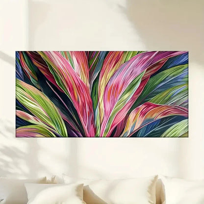 Vibrant Abstract Plant Modern Wall Art Canvas Office Home Room Framed 120x60cm