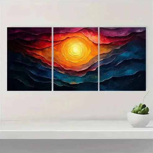 3pcs Abstract Tree Rings Swirl Pattern  Wall Art Set Canvas Unframed – High Quality Print, 100% Australian Made Wall Canvas - Bella Home Decor