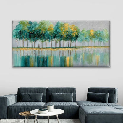 Abstract Landscape Forest Wall Art Canvas Office Home Room Framed 120x60cm