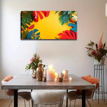 Bright Yellow Base Colorful Air Wall Art Canvas Office Home Room Framed 120x60cm - Bella Home Decor