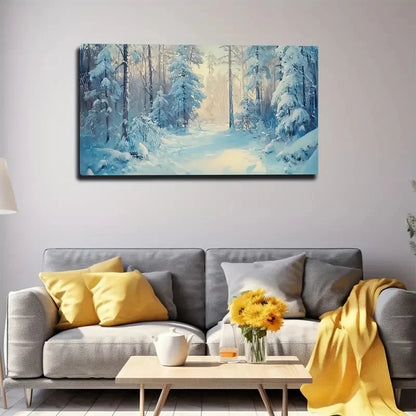 Winter Scenery Snow Wall Art Canvas Office Home Room Framed 120x60cm