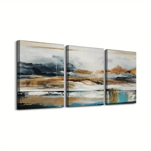 3pcs Abstract Black and White Design Wall Art Canvas Unframed - High Quality Print 100% Australian Made Wall Canvas - Bella Home Decor
