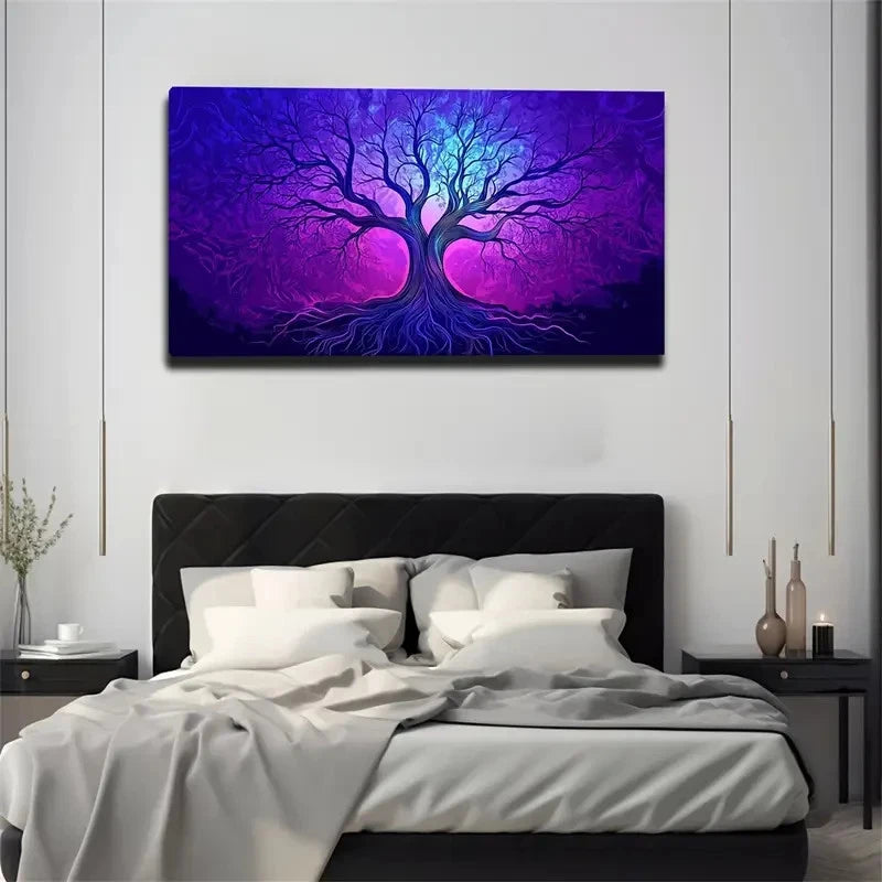 Dead Wood Under Purple Sky Wall Art Canvas Office Home Room Framed 120x60cm