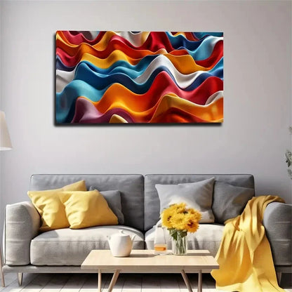 Bohemian Modern Colorful Wavy Wall Art Canvas Office Home Room Framed 120x60cm