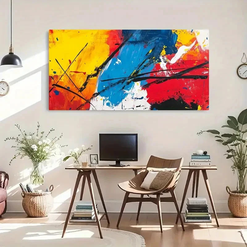 Vivid Colors Expressionism Wall Art Canvas Office Home Room Framed 120x60cm - Bella Home Decor