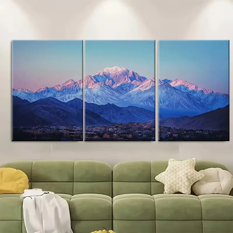 3pcs Mount Afghanistan Travel Prints Metal Print Ready to Hang Art