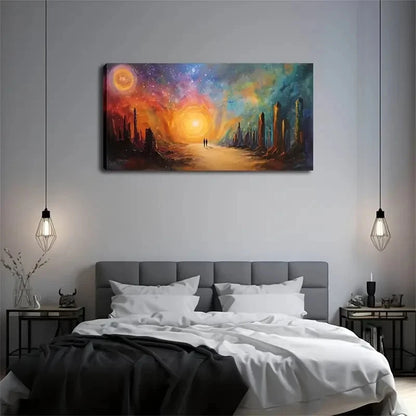 Magical Exotic Landscape Wall Art Canvas Office Home Room Framed 120x60cm
