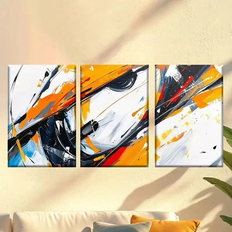 3pcs  Stylish Colorful Abstract Texture  Wall Art Set Canvas Framed 60x90cm - High Quality Print 100% Australian Made Wall Canvas Ready to Hang - Bella Home Decor