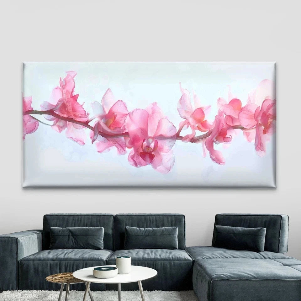 Beautiful Pink Orchid Flowers Wall Art Canvas Office Home Room Framed 120x60cm