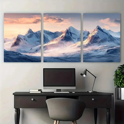 3pcs Norwegian Fjords & Mountains Travel Perfect Wall Art Set Canvas Framed 50x70cm - High Quality Print 100% Australian Made Wall Canvas Ready to Hang