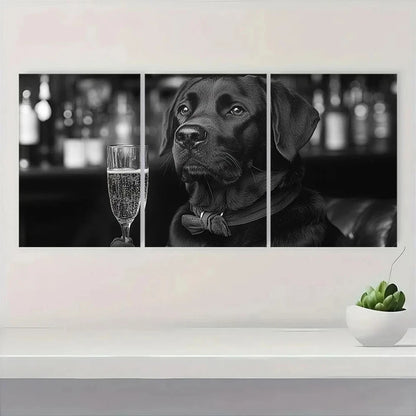 3pcs Black Lab Dog Vintage Style Metal Print Ready to Hang Art