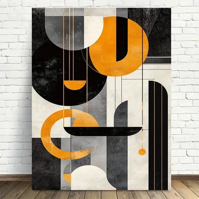 Beautiful Modern Abstract Vintage Painting 40x60cm Metal Print Ready to Hang - Bella Home Decor