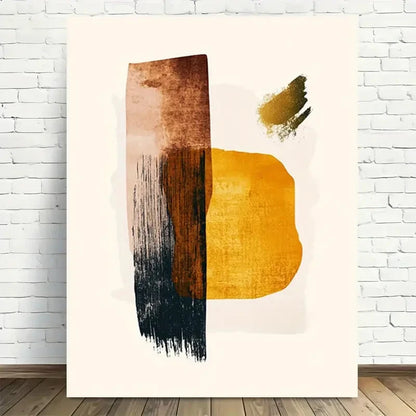 Beautiful Modern Vintage Abstract Geometric Painting 40x60cm Metal Print Ready to Hang