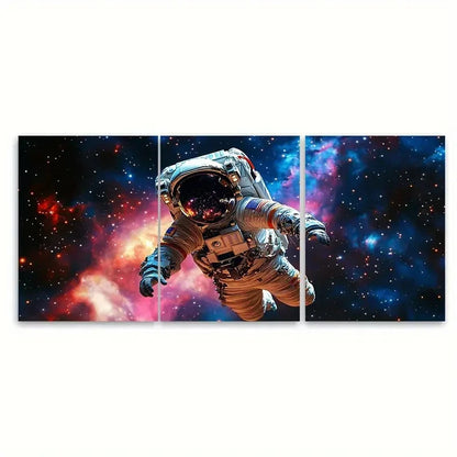 3pcs Astronaut Spacewalk CI Wall Art Set Canvas Framed 60x90cm - High Quality Print 100% Australian Made Wall Canvas Ready to Hang - Bella Home Decor