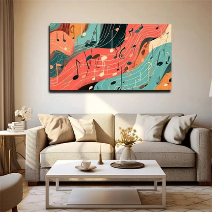 Green Orange Red Blue Black Wall Art Canvas Office Home Room Framed 120x60cm