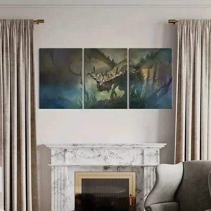 3pcs Fantasy Creatures & Dragons Wall Art Canvas Unframed - High Quality Print 100% Australian Made Wall Canvas