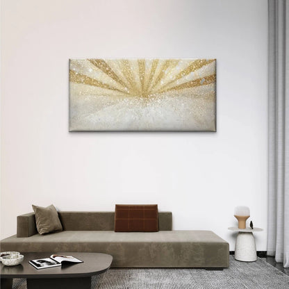 Golden Flash Abstract Wall Art Canvas Office Home Room Framed 120x60cm