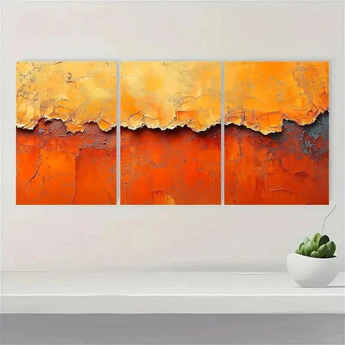 3pcs Orange Canvas Abstract  Wall Art Set Canvas Unframed – High Quality Print 100% Australian Made Wall Canvas - Bella Home Decor