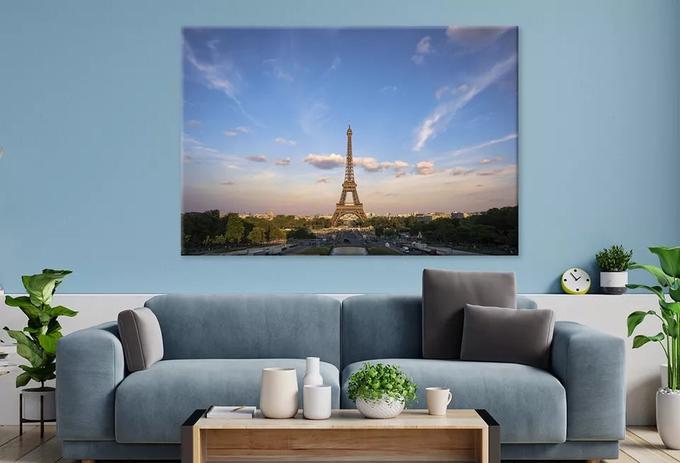 Vibrant Eiffel Tower At Sunset Wall Art Decor 100% Australian Made - Bella Home Decor