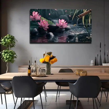 Bamboo Slowly Flowing Stcream Wall Art Canvas Office Home Room Framed 120x60cm - Bella Home Decor