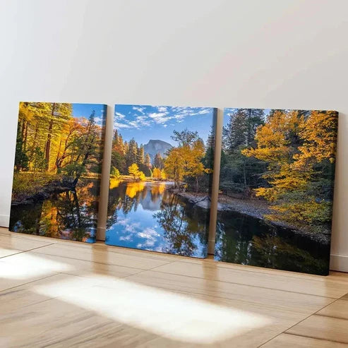 3pcs Forest Woods & Lake Modern Wall Art Canvas Unframed – High Quality Print 100% Australian Made Wall Canvas - Bella Home Decor