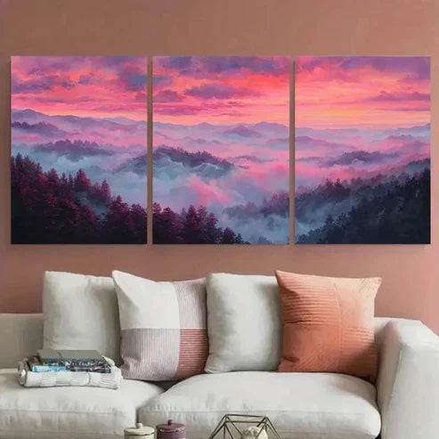 3pcs Valley Lake Texture Modern Landscape Wall Art Canvas Unframed – High Quality Print 100% Australian Made Wall Canvas
