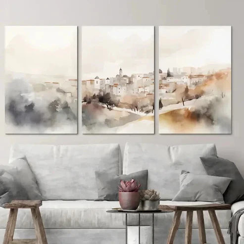 3pcs Jerusalem The Cityscape Landscape Wall Art Set Canvas Unframed - High Quality Print 100% Australian Made Wall Canvas