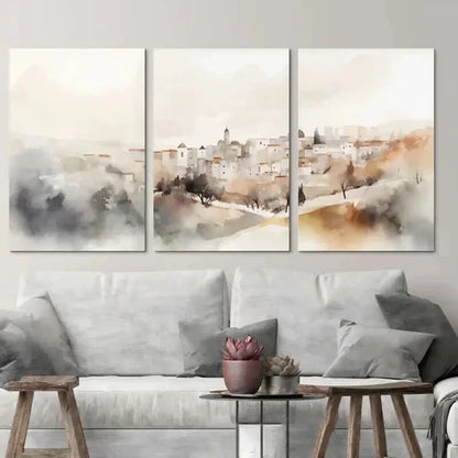 3pcs Jerusalem The Cityscape Landscape Wall Art Set Canvas Unframed - High Quality Print 100% Australian Made Wall Canvas