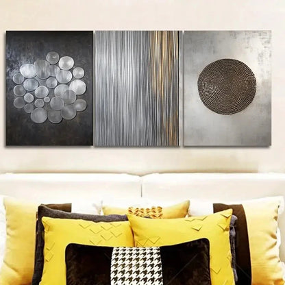 3pcs Art Decoration Classic Modern Style Metal Print Ready to Hang Art - Bella Home Decor