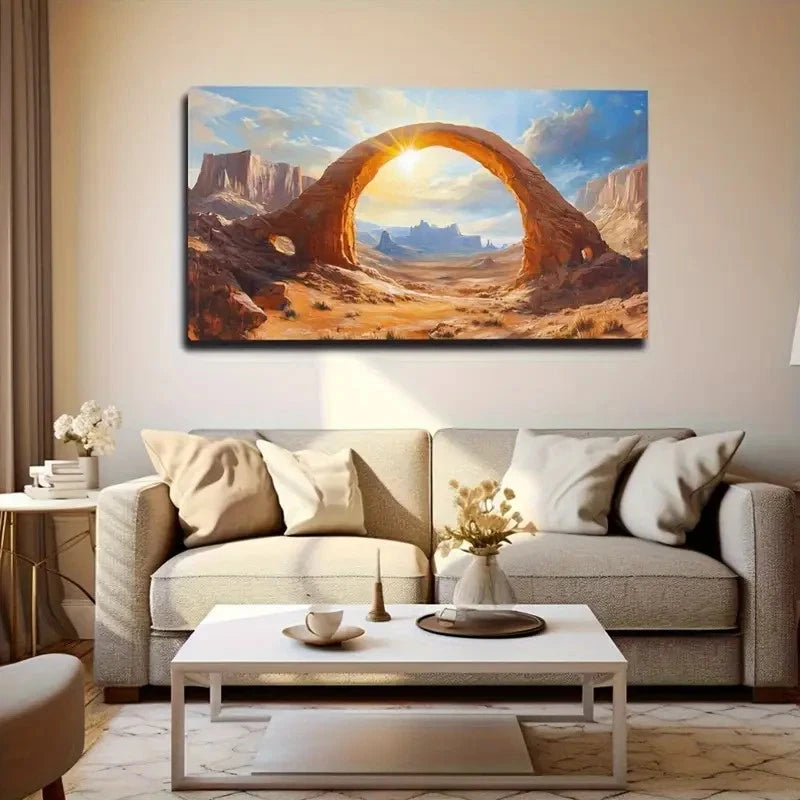 Artistic Flair Desert Oasis Wall Art Canvas Office Home Room Framed 120x60cm