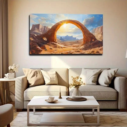 Artistic Flair Desert Oasis Wall Art Canvas Office Home Room Framed 120x60cm