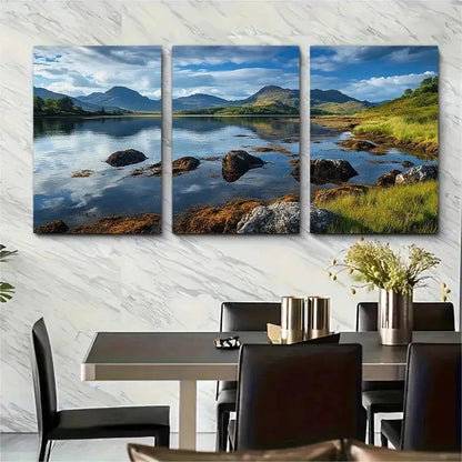 3pcs Scotland Iconic Scottish Landscapes Perfect Wall Art Set Canvas Framed 50x70cm - High Quality Print 100% Australian Made Wall Canvas Ready to Hang