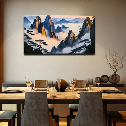 Mountain China Magical Wall Art Canvas Office Home Room Framed 120x60cm