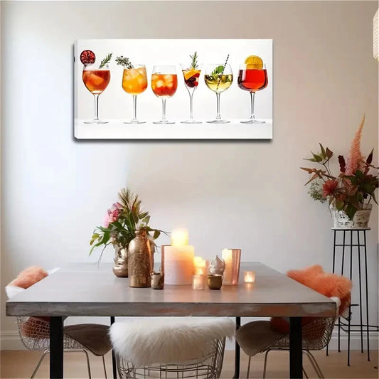 Modern Minimalist Cocktail Wall Art Canvas Office Home Room Framed 120x60cm