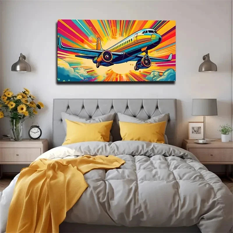 Gorgeous Civil Aircraft Wall Art Canvas Office Home Room Framed 120x60cm