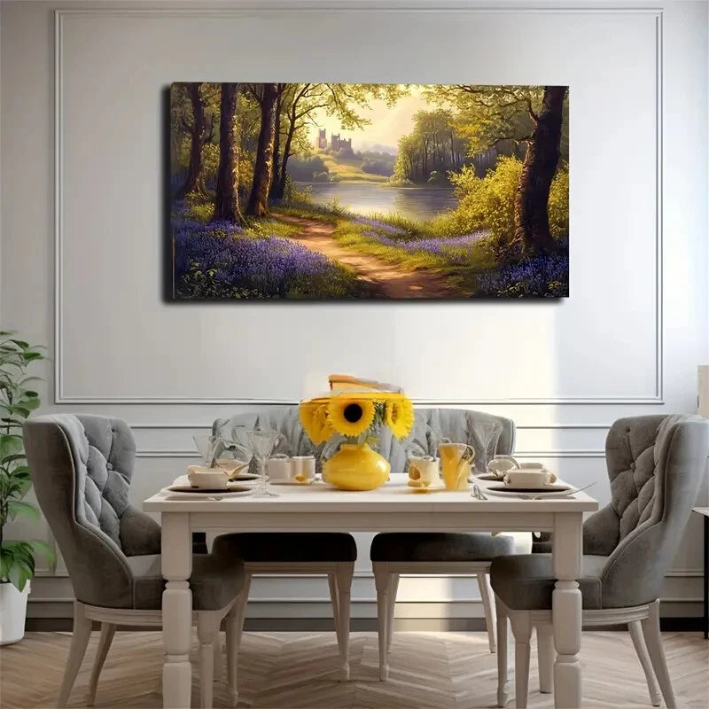 On The Opposite Side The Lake Wall Art Canvas Office Home Room Framed 120x60cm - Bella Home Decor