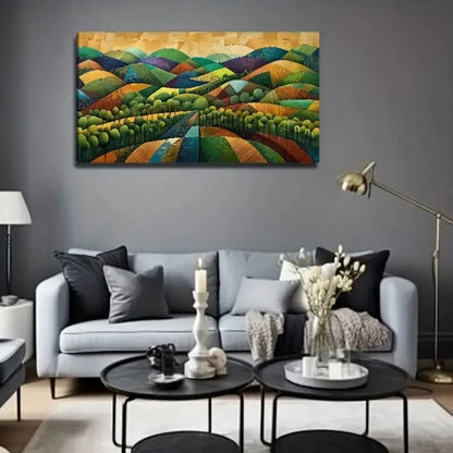 Vibrant Autumn Forest Scene Wall Art Canvas Office Home Room Framed 120x60cm