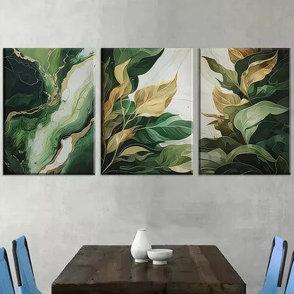3pcs Modern Fashion Abstract Leaf Nature Art Set Canvas Unframed - High Quality Print 100% Australian Made Wall Canvas