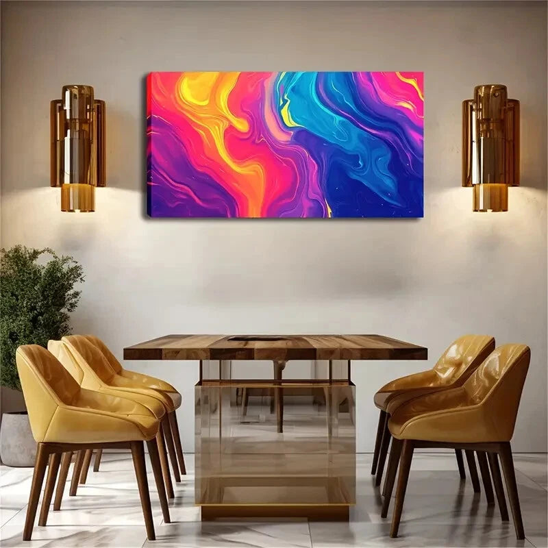 Multiple Colors Blending Wall Art Canvas Office Home Room Framed 120x60cm - Bella Home Decor