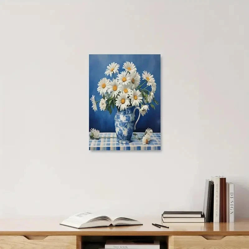 Beautiful Carnation Colorful Flower Painting 40x60cm Metal Print Ready to Hang
