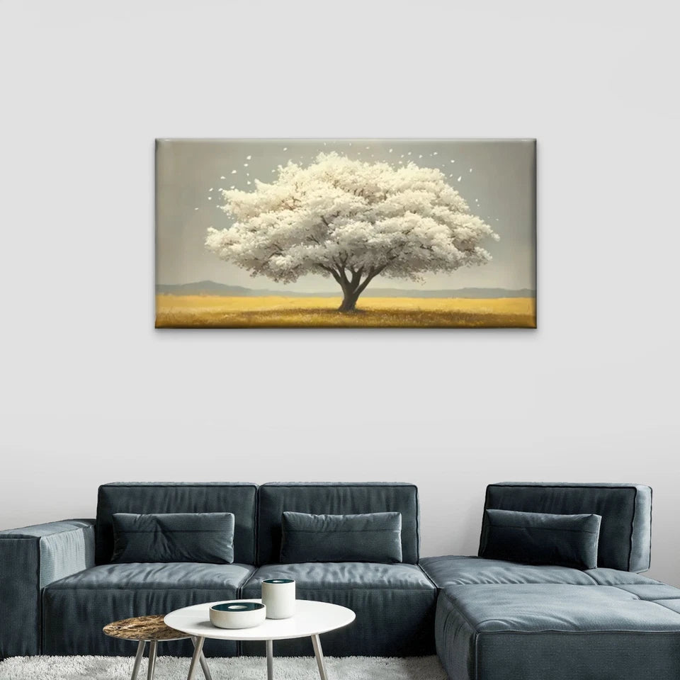 The Trees In Field Peaceful Wall Art Canvas Office Home Room Framed 120x60cm