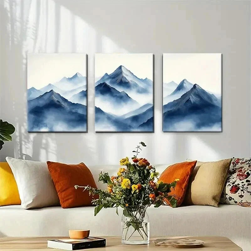 3pcs Mist Tranquil Landscape Majestic Perfect Wall Art Set Canvas Framed 60x90cm - High Quality Print 100% Australian Made Wall Canvas Ready to Hang