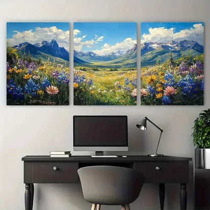 3pcs Jackson Hole Mountains Wyoming – Wall Art Canvas Unframed – High Quality Print 100% Australian Made Wall Canvas