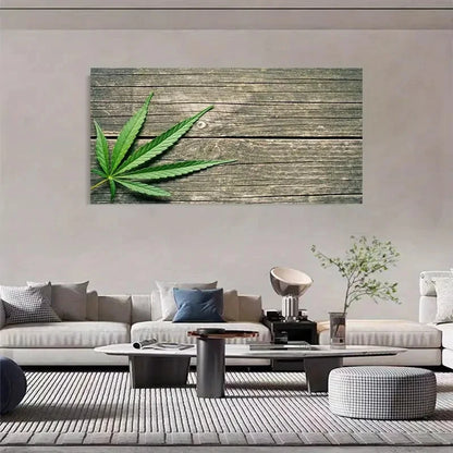 Green Leaf Design Nordic Wall Art Canvas Office Home Room Framed 120x60cm - Bella Home Decor