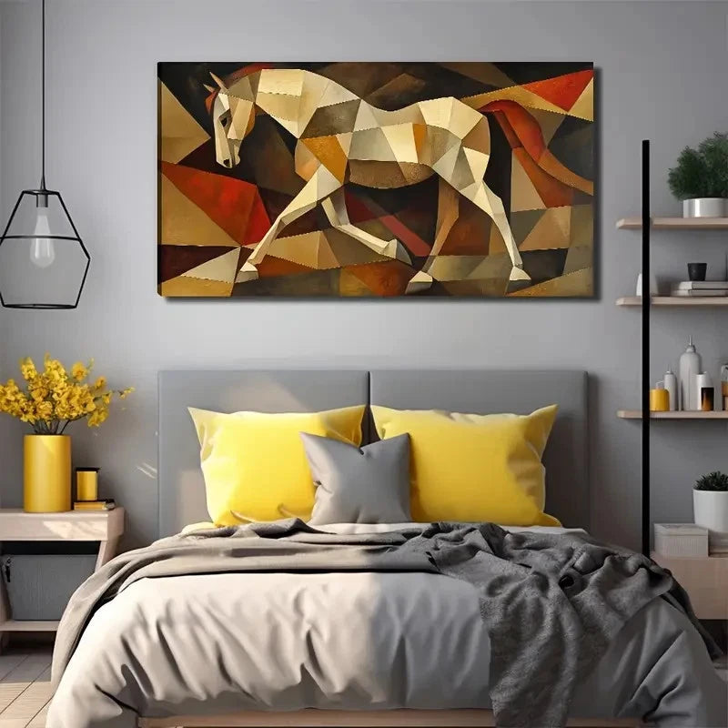 A Vigorous Horse Suitable Wall Art Canvas Office Home Room Framed 120x60cm